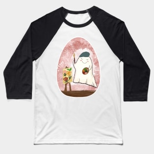 Cute Artist Ghost Baseball T-Shirt